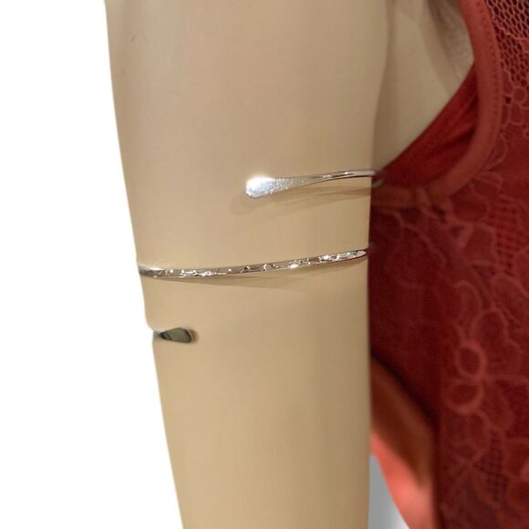 Silver Textured Multi Wrap Upper Armlet Arm Cuff Bracelet - NEW - Picture 1 of 4